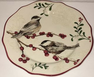 Better Homes And Gardens Heritage Winter Forest Birds Berries Salad Plate 8 1/2” 3