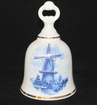 Ter Steege Delft Blauw Blue Windmill Bell Hand Crafted In Holland