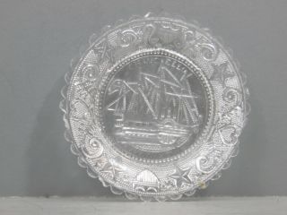 Antique Lacy Period Cup Plate Lee Rose Lr - 632a Chancellor Livingston Paddle Boat