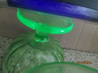 Vintage Depression Uranium Green Glass Desert Cups.  1.  00 Dollar. 3