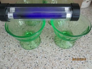 Vintage Depression Uranium Green Glass Desert Cups.  1.  00 Dollar. 4