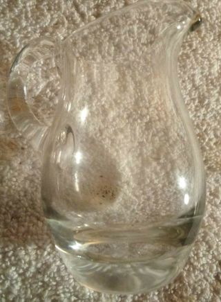 Antique glass pitcher creamer clear 3.  75 