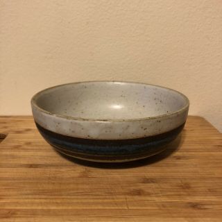 Otagiri Horizon 6 " Coupe Soup Or Cereal Bowl Blue Brown Stripes Stoneware Japan