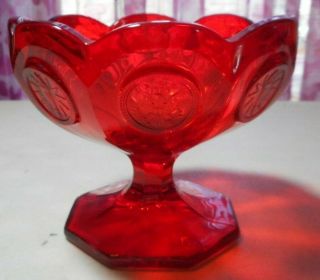 Vintage - Fostoria - Ruby Red - Coin Glass Jelly - Footed Bowl - 3.  5 " High - 4 "