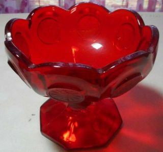 Vintage - Fostoria - Ruby Red - Coin Glass Jelly - Footed Bowl - Tag