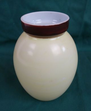 Antique Porcelain Milk Glass Vase Hand Painted Marked 3