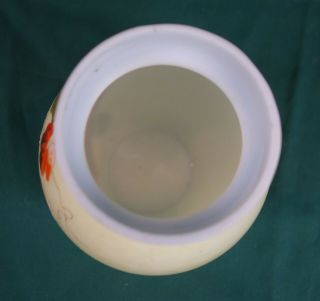 Antique Porcelain Milk Glass Vase Hand Painted Marked 5