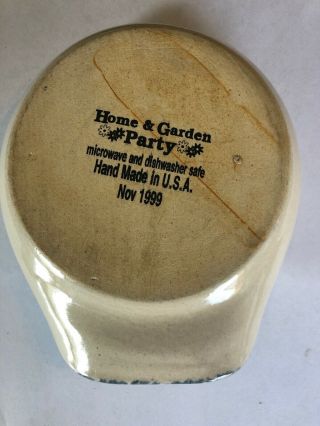 Home and Garden Party Birdhouse Stoneware Spoon Rest Retired Made in USA 1999 2