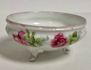 Rs Prussia Footed Bowl Hand Painted Roses