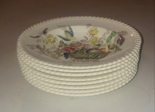 8 Vintage Johnson Brothers Bird Of Paradise Rimmed Soup Bowl (s)