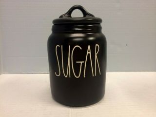 Rae Dunn Htf Black Small Baby Sugar Canister Ll Large Letter Magenta