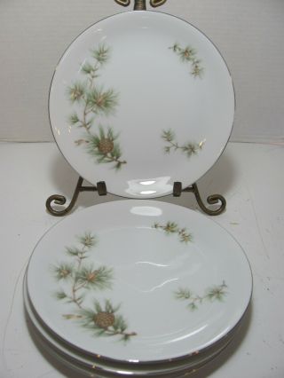 Norcrest Fine China Cascade Pine Set Of 4 Salad Plates