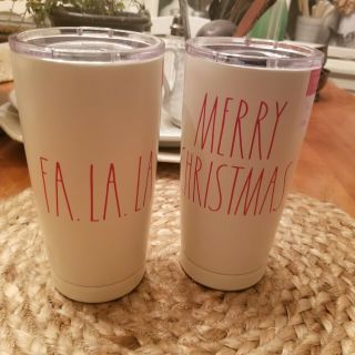 Rae Dunn Christmas Tumblers Travel Mugs Merry Christmas And Fa La La