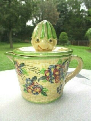 Mid Century Pottery Japan Clown Juicer Reamer Squeezer Cup Fitting