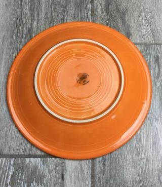 Vintage Fiesta Ware Dinner Plate Tangerine Orange 10 1/2 10.  5 In Homer Laughlin 2