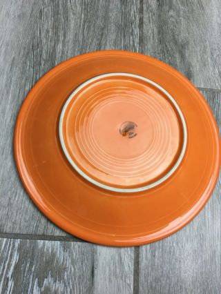 Vintage Fiesta Ware Dinner Plate Tangerine Orange 10 1/2 10.  5 In Homer Laughlin 5