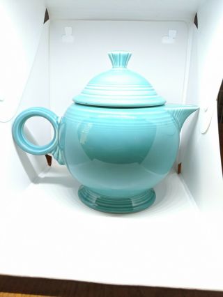 Fiestaware Turquoise Teapot Large Blue 44 Ounce Tea Pot