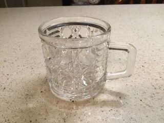 Snack Cup Windsor Clear Glass By Federal Glass,  Button And Cane,  6 Oz