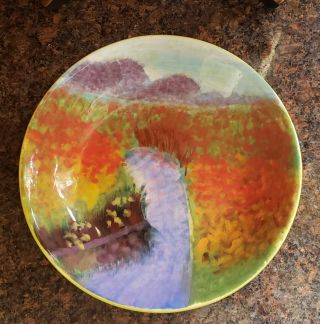 Handpainted 222 Fifth Impressions Pasta/soup Bowl 9 " Colorful Meadow Scene