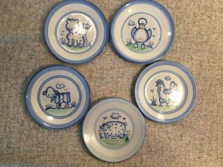 Set Of 5 Mary Alice Hadley M.  A.  Hadley 7 - 1/2 " Snack Plates