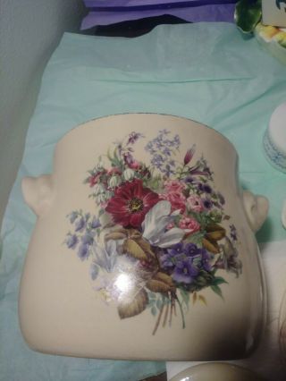 Home and Garden Party 2002 Floral crock cookie jar with lid. 3