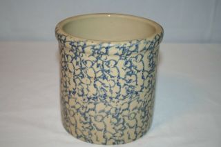 Blue Spongeware 2 Quart High Jar Crock Robinson Ransbottom Pottery Rrp