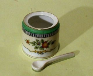 Vintage Noritake Roseara Mustard Jar With Spoon No Lid