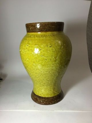 Mid Century Rosenthal Netter Yellow Large Vase Italy 25/3 - Pottery Vintage