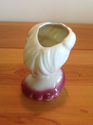 Vintage 1950 ' s - 1960 ' s Lady Head Vase Glossy Maroon And Gold Japan 2