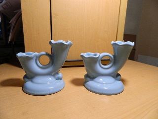 Abingdon Art Deco Pottery Candle Stick Holders Pair 575