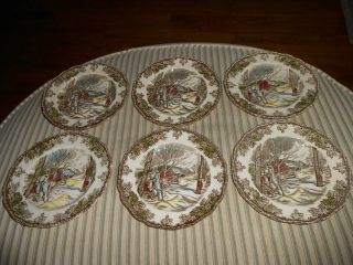 6 Vintage Johnson Brothers 6 " Bread Plates Friendly Village Sugar Maples