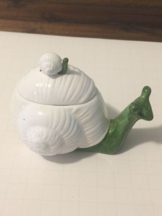 Fitz And Floyd Vintage Snail Collectible Lidded Bowl 1975