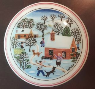 Villeroy & Boch Porcelain Box Round Lid Laplau Naif Christmas Winter Trinket