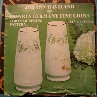 Johann Haviland Bavaria Germany Forever Spring 4.  25” Salt Pepper Shakers Set
