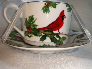 Grace’s Teaware Red Cardinal Cup And Saucer -
