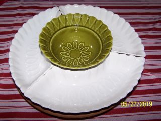 California Pottery L56 Lazy Susan Appetizer Relish,  Chips & Dip Tray