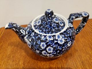 Burleigh Ware Blue Calico 2 Cup Teapot