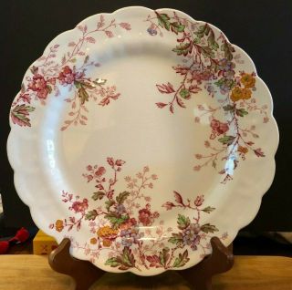 Washington (multicolor,  Scalloped) Dinner Plate By Booths England,  10 1/2 "