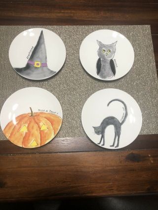 Rae Dunn Set Of 4 Halloween Appetizer Dishes
