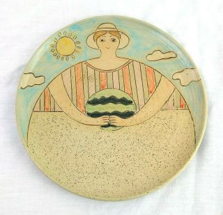 Shafford Folk Craft Summer Woman Luncheon Plate 1986 Hand Painted 8 "