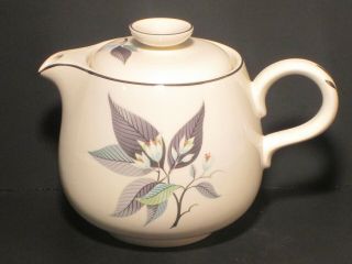 Homer Laughlin Rhythm Lotus Hai.  Tea Pot With Lid 61/4in Teal And Flower Rare