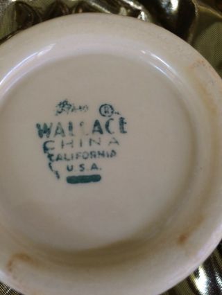 VTG 1950s Wallace China,  California,  USA Beige Coffee Mugs Restaurant Ware COOL 2