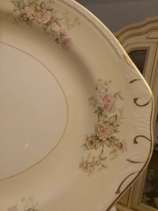 Homer Laughlin Oval Platter Eggshell Georgian Floral Design 15.  75 " X12.  25” Fine