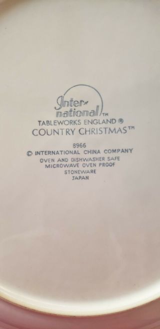 Rare International Tableworks Country Christmas 8966 Dinner Plate & large bowl 2