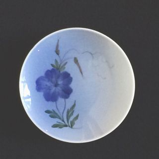 Vintage Royal Copenhagen Blue Porcelain Ashtray Trinket Dish Denmark Floral