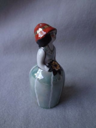Vintage Noritake Art Deco Light Blue Luster Figural Woman Salt OR Pepper 2