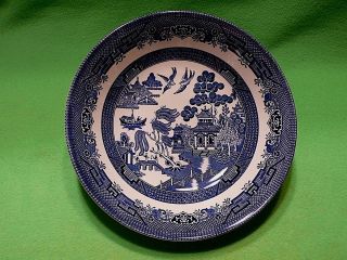 Churchill England Blue Willow Pattern 8 7/8 " Inch Serving Bowl.  Saturated Blues.