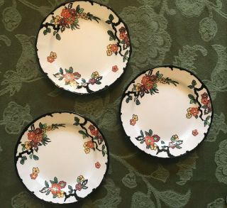 3 Vintage Royal Doulton Hand Painted Woburn Art Deco 5 - 3/8 " Small Bread Plates
