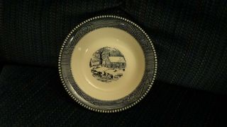 Royal China Currier Ives Blue 6 3/4 " Rim Cereal Bowl The Schoolhouse In Winter