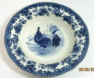 William James " Farm Yard " Blue Rooster 8 1/2 " Soup Bowls 2
